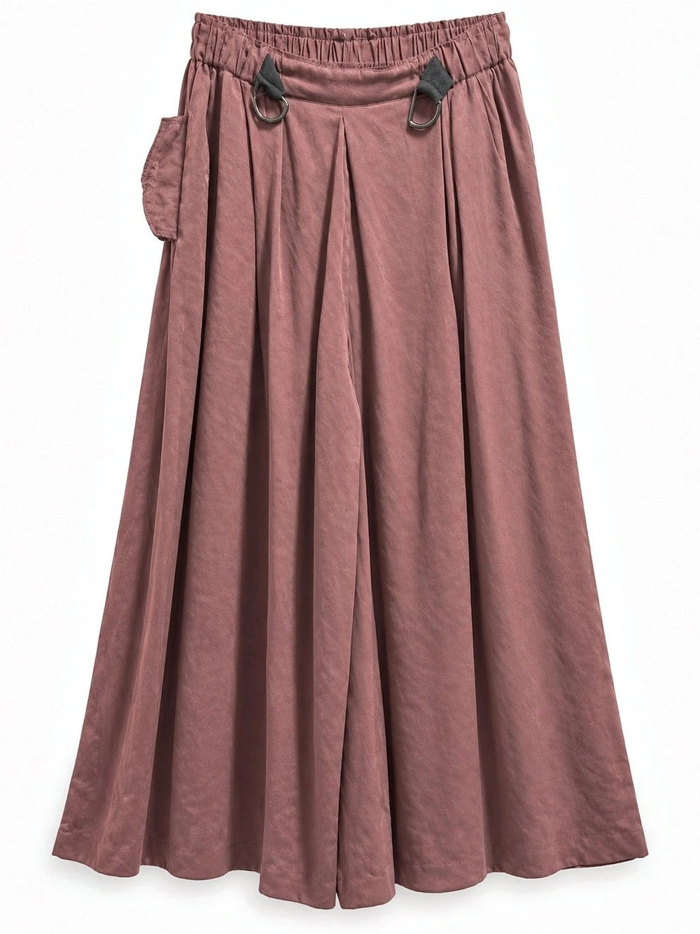 Anthropologie Mauve Purple Wide Leg Pants D-Ring Detail Size S